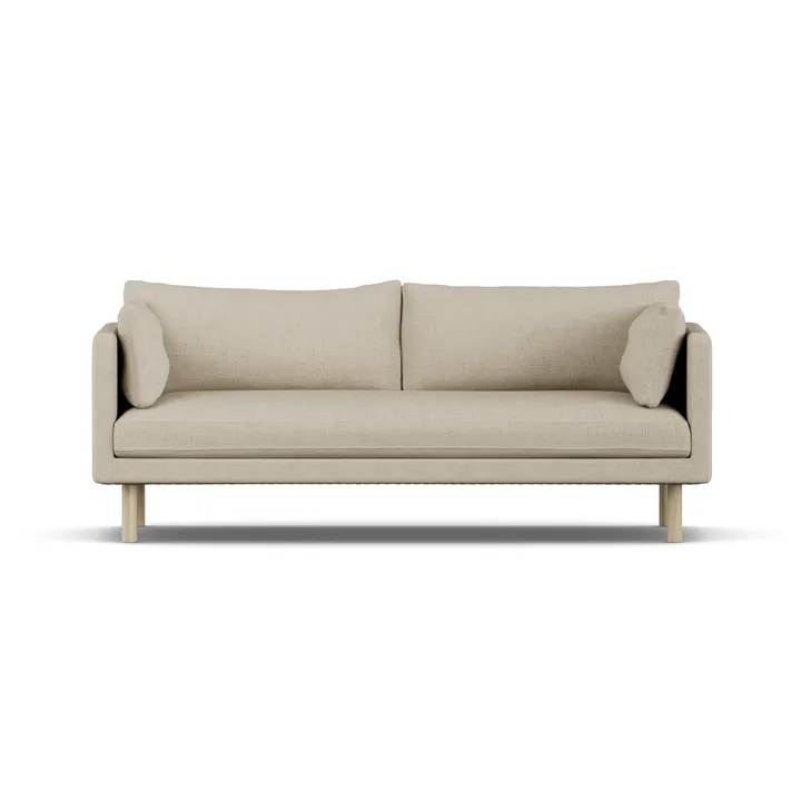 Linnevik sofa - Bern Beige 0341-white-oiled oak, 3-seater, without skirt - 1898