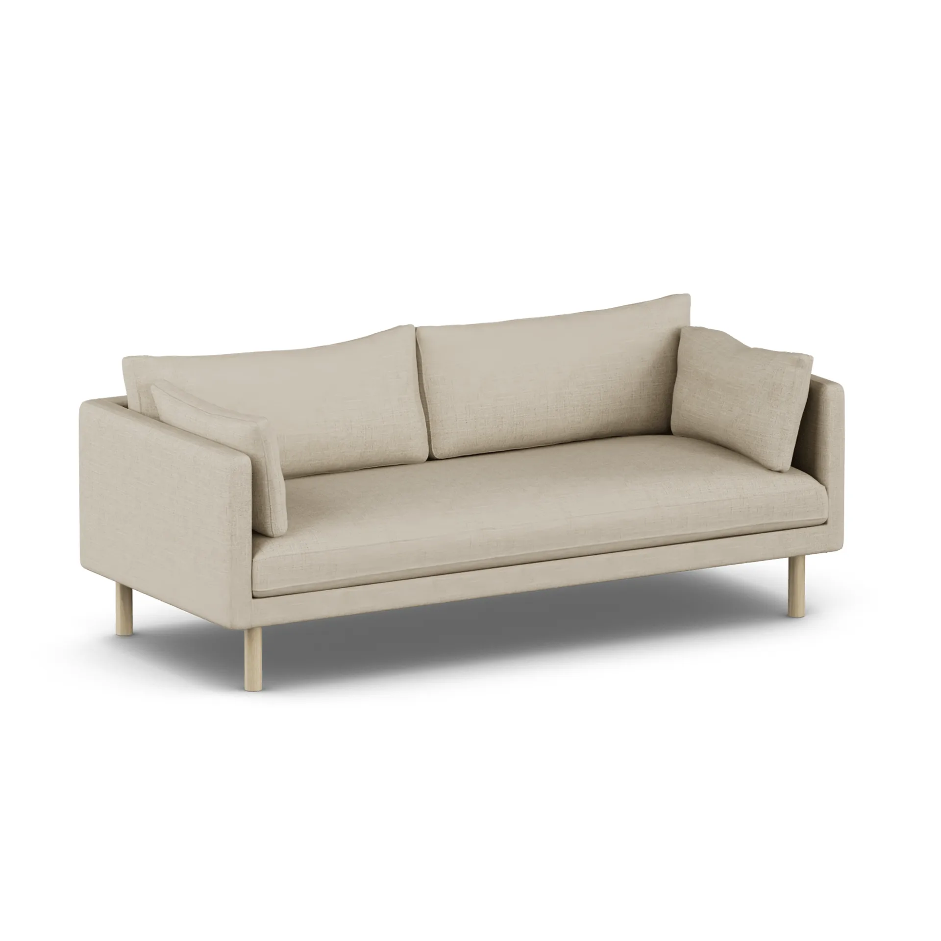Linnevik sofa, Bern Beige 0341-white-oiled oak, 3-seater, without skirt 1898