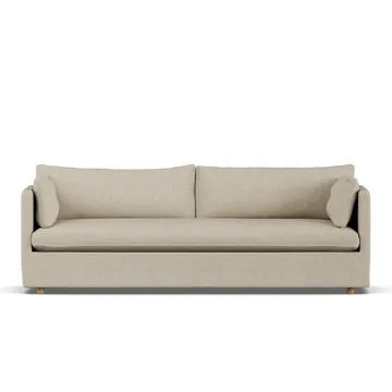 Linnevik sofa - Bern beige 0341-white-oiled oak, 4-seater, with skirt - 1898