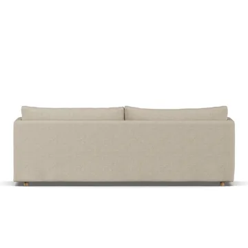 Linnevik sofa - Bern beige 0341-white-oiled oak, 4-seater, with skirt - 1898