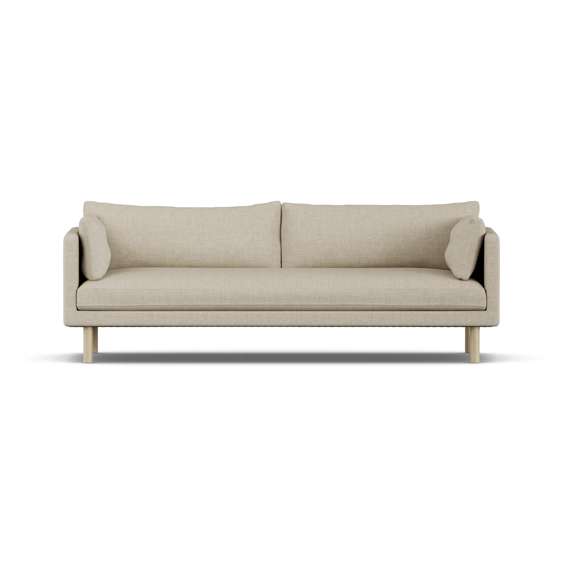 Linnevik sofa, Bern Beige 0341-white-oiled oak, 4-seater, without skirt 1898