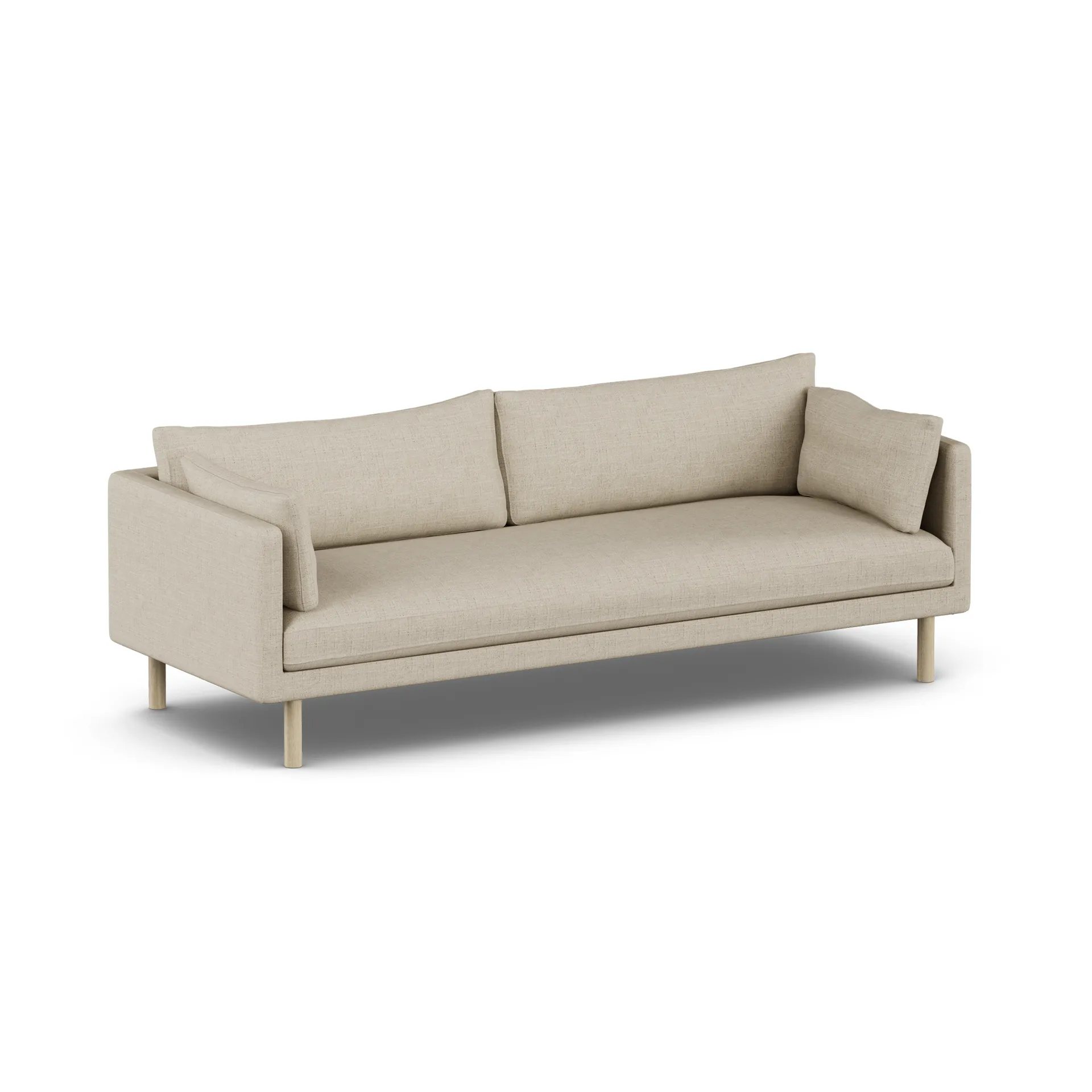 Linnevik sofa, Bern Beige 0341-white-oiled oak, 4-seater, without skirt 1898