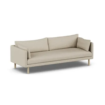 Linnevik sofa - Bern Beige 0341-white-oiled oak, 4-seater, without skirt - 1898