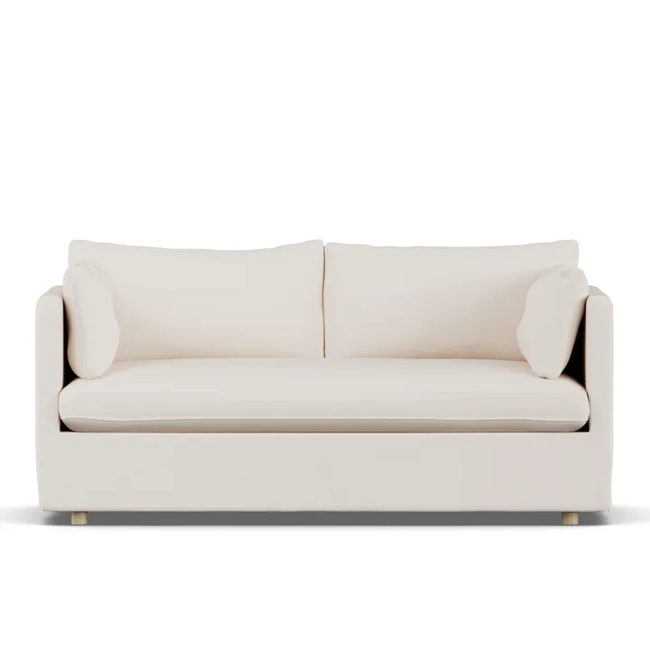 Linnevik sofa - Caleido Beige 9600-white-oiled oak, 2-seater, with skirt - 1898
