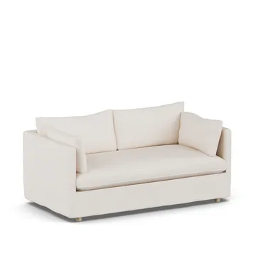 Linnevik sofa - Caleido Beige 9600-white-oiled oak, 2-seater, with skirt - 1898