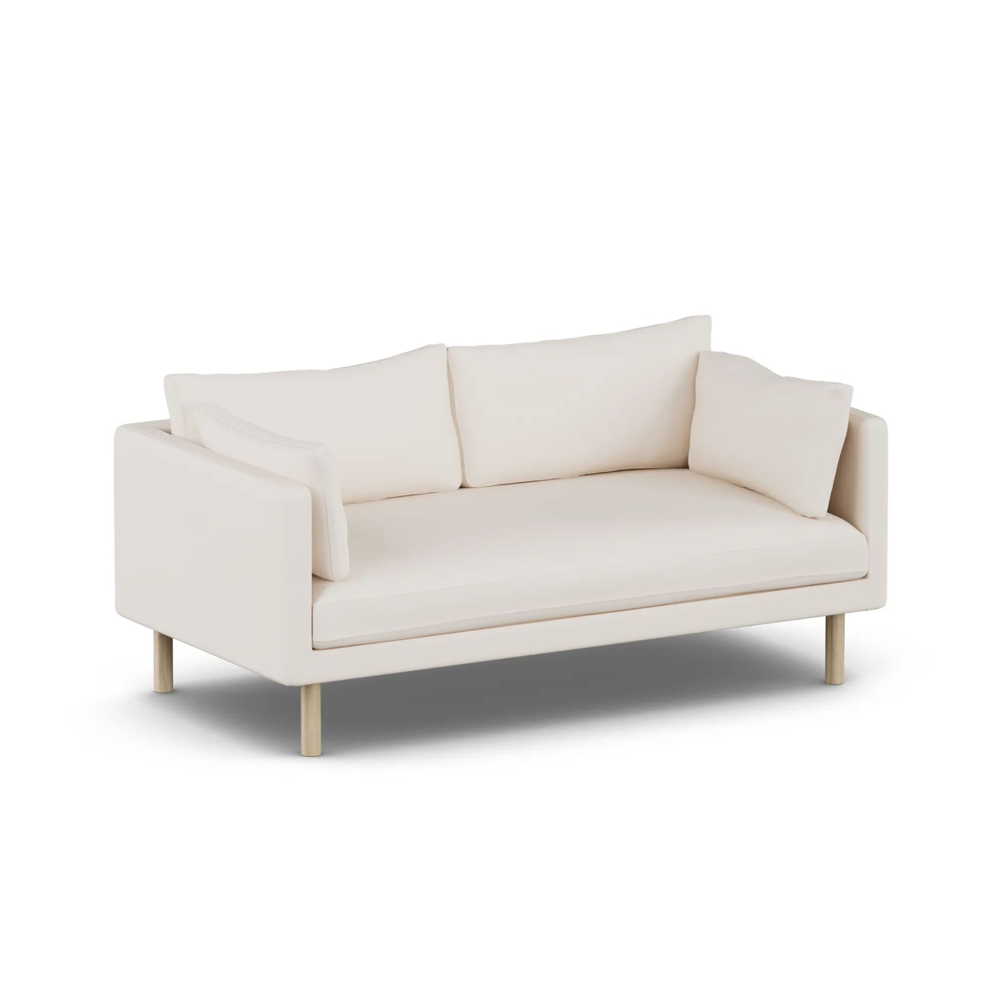 Linnevik sofa, Caleido Beige 9600-white-oiled oak, 2-seater, without skirt 1898