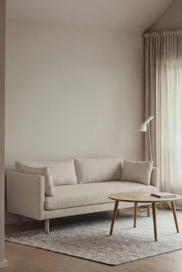 Linnevik sofa - Caleido Beige 9600-white-oiled oak, 2-seater, without skirt - 1898