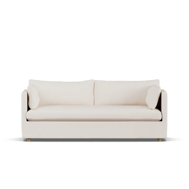 Linnevik sofa - Caleido beige 9600-white-oiled oak, 3-seater, with skirt - 1898