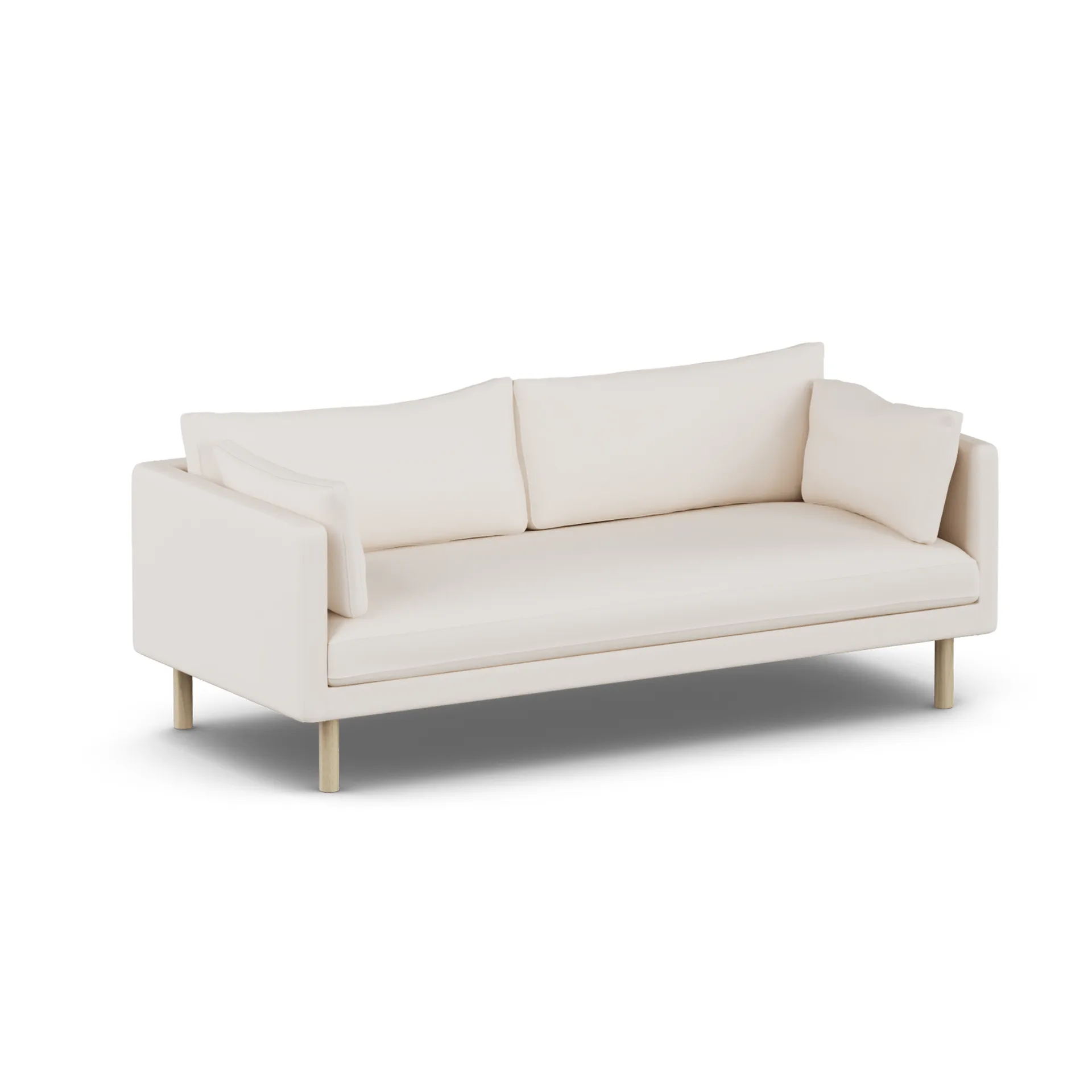 Linnevik sofa, Caleido Beige 9600-white-oiled oak, 3-seater, without skirt 1898