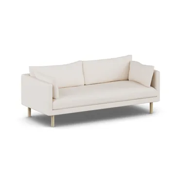 Linnevik sofa - Caleido Beige 9600-white-oiled oak, 3-seater, without skirt - 1898