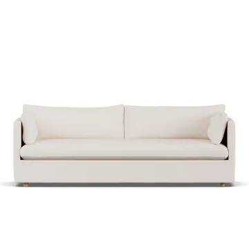 Linnevik sofa - Caleido beige 9600-white-oiled oak, 4-seater, with skirt - 1898
