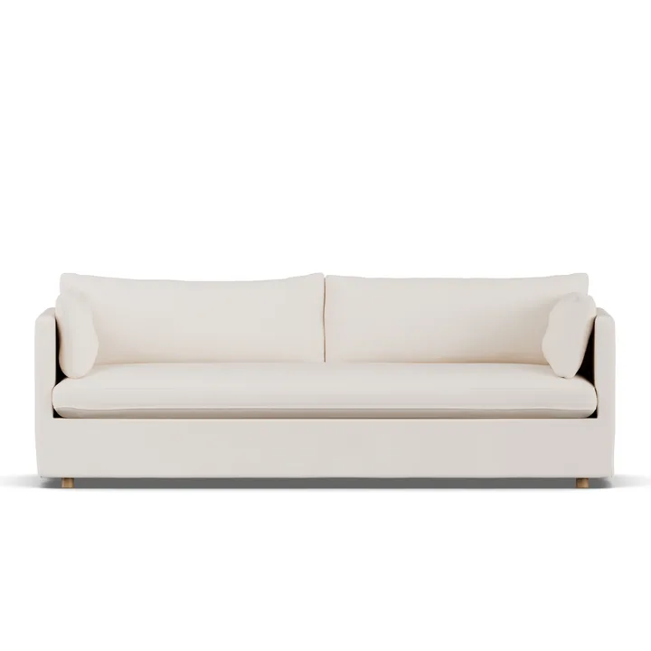 Linnevik sofa - Caleido beige 9600-white-oiled oak, 4-seater, with skirt - 1898