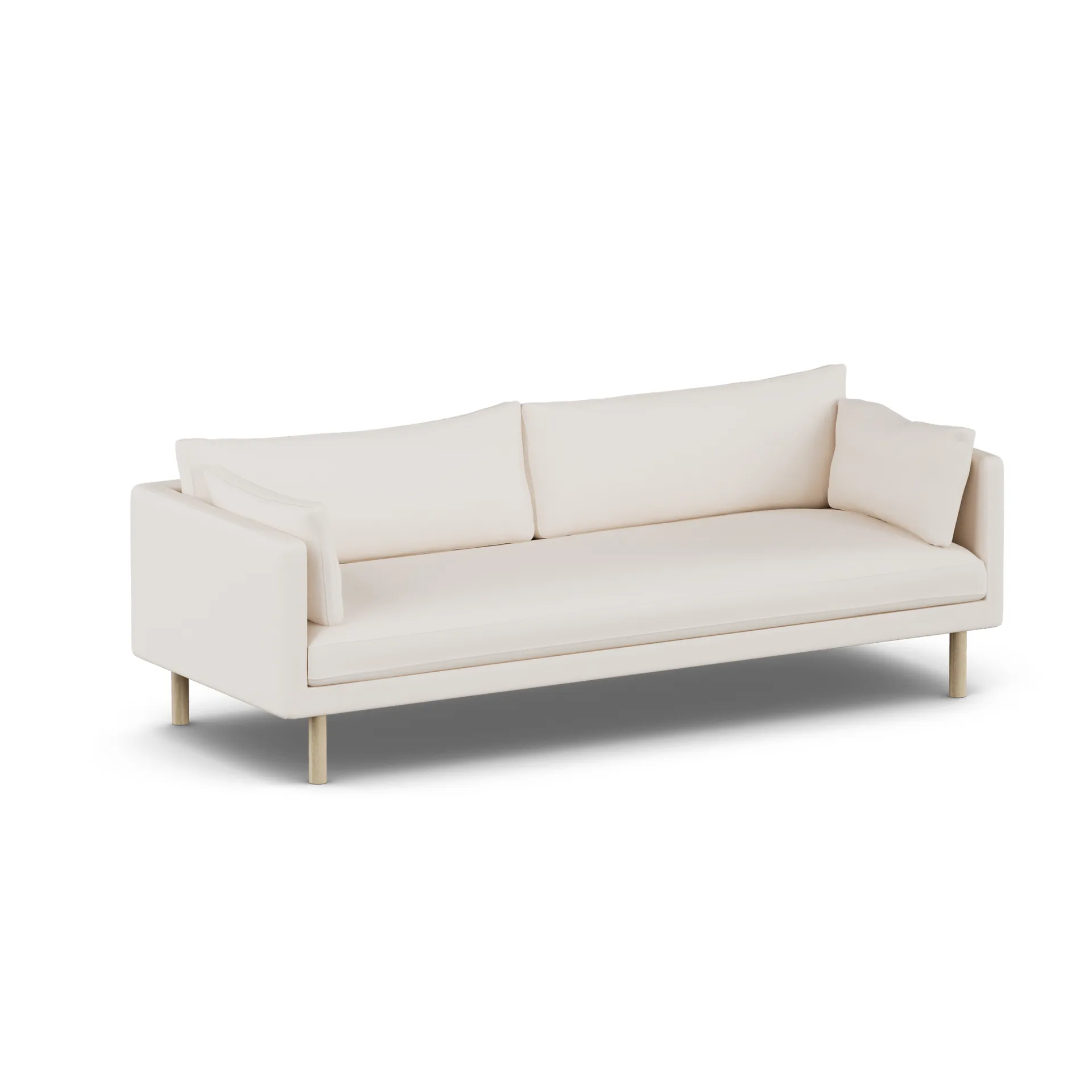 Linnevik sofa, Caleido Beige 9600-white-oiled oak, 4-seater, without skirt 1898