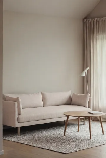 Linnevik sofa - Caleido Beige 9600-white-oiled oak, 4-seater, without skirt - 1898