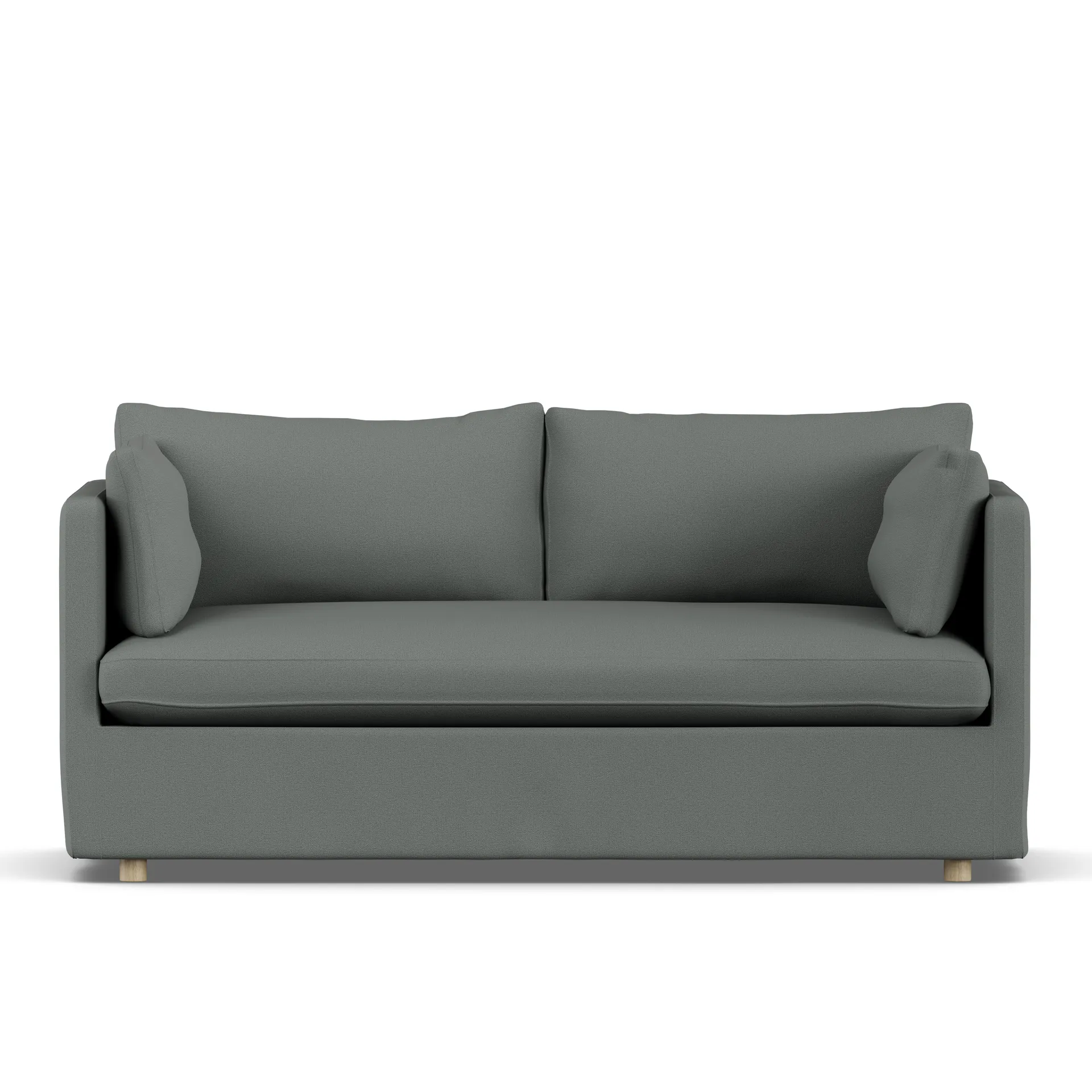 Linnevik sofa, Caleido Grey 1240-white-oiled oak, 2-seater, with skirt 1898