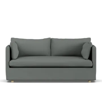 Linnevik sofa - Caleido Grey 1240-white-oiled oak, 2-seater, with skirt - 1898