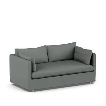 Linnevik sofa - Caleido Grey 1240-white-oiled oak, 2-seater, with skirt - 1898