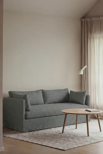 Linnevik sofa - Caleido Grey 1240-white-oiled oak, 2-seater, with skirt - 1898