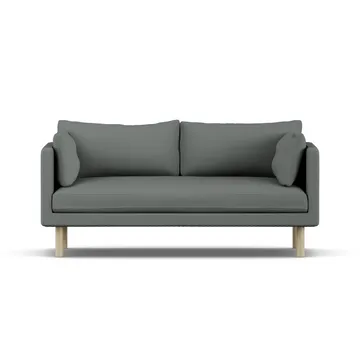 Linnevik sofa - Caleido Grey 1240-white-oiled oak, 2-seater, without skirt - 1898
