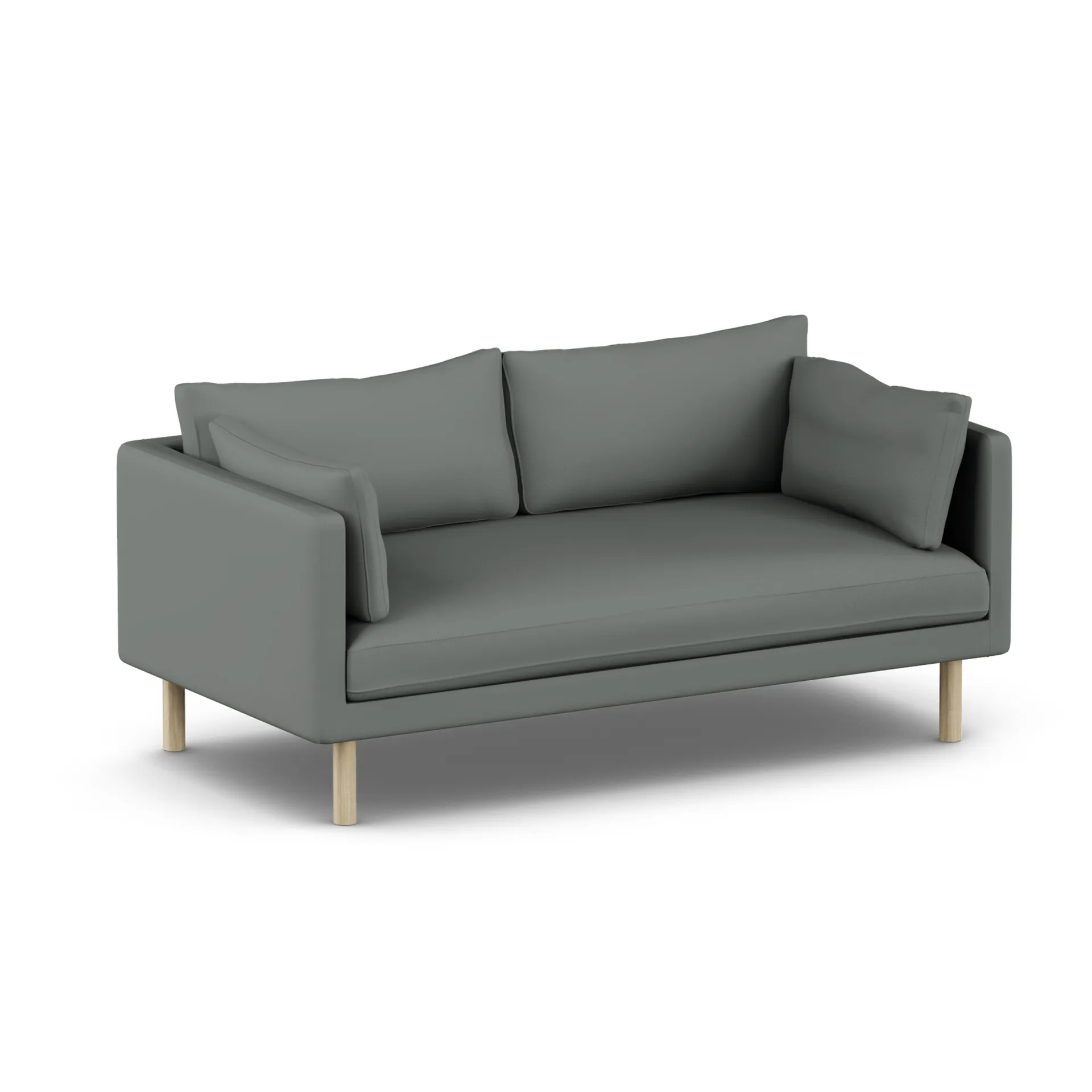 Linnevik sofa, Caleido Grey 1240-white-oiled oak, 2-seater, without skirt 1898