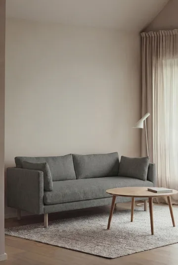 Linnevik sofa - Caleido Grey 1240-white-oiled oak, 2-seater, without skirt - 1898