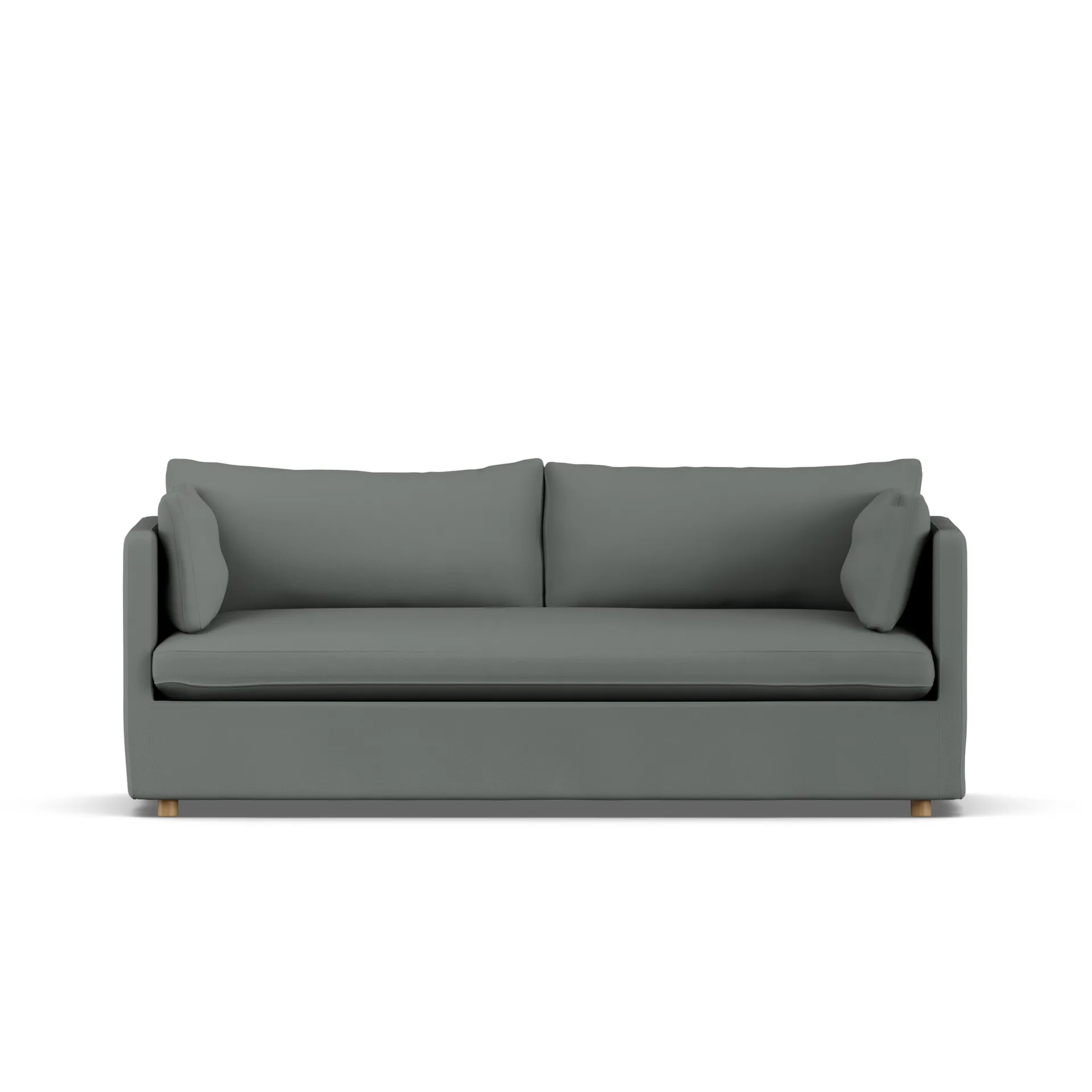 Linnevik sofa, Caleido Grey 1240-white-oiled oak, 3-seater, with skirt 1898