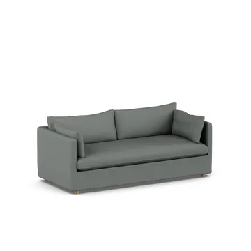 Linnevik sofa - Caleido Grey 1240-white-oiled oak, 3-seater, with skirt - 1898