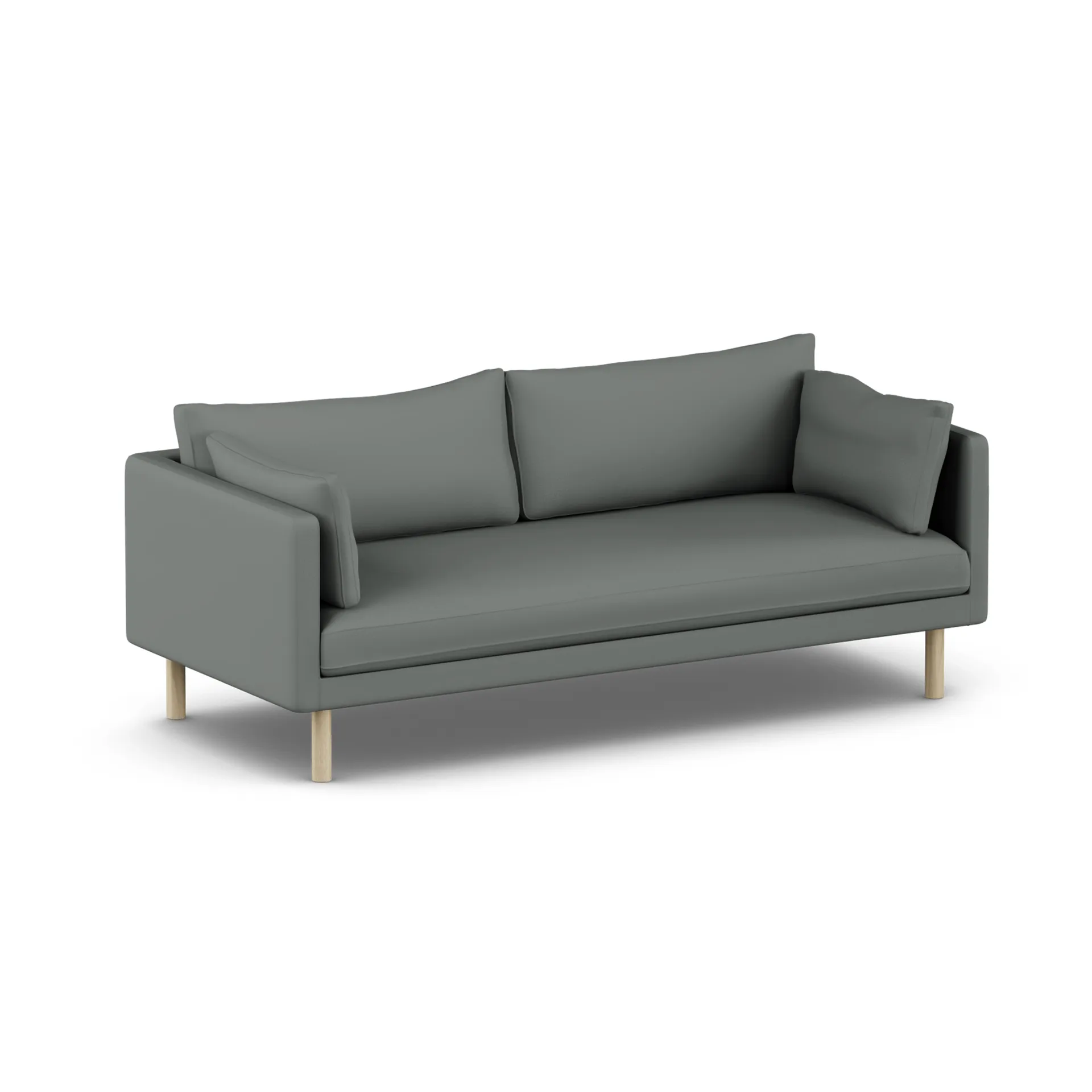 Linnevik sofa, Caleido Grey 1240-white-oiled oak, 3-seater, without skirt 1898