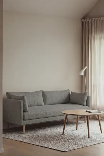 Linnevik sofa - Caleido Grey 1240-white-oiled oak, 3-seater, without skirt - 1898