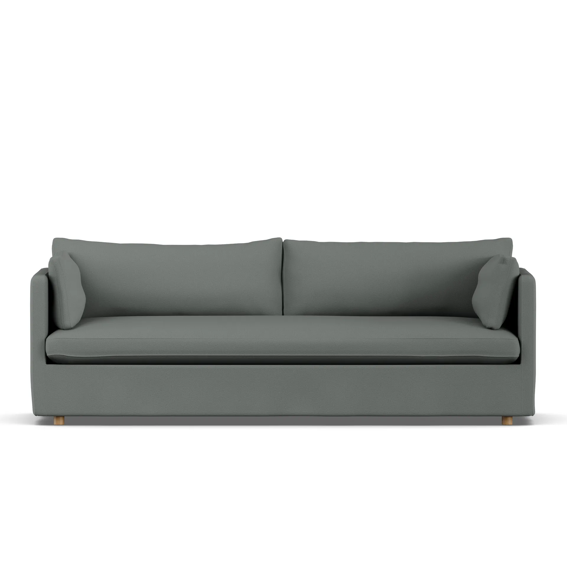 Linnevik sofa, Caleido grey 1240-white-oiled oak, 4-seater, with skirt 1898