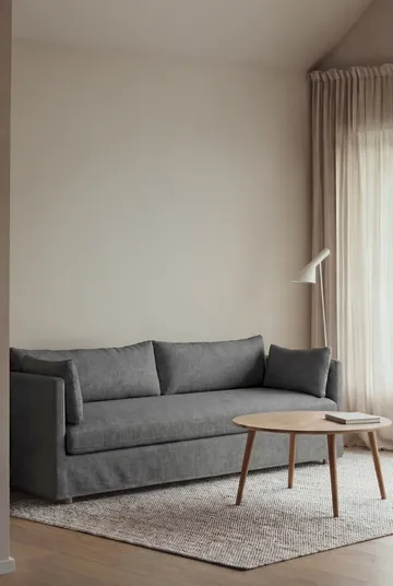 Linnevik sofa - Caleido grey 1240-white-oiled oak, 4-seater, with skirt - 1898