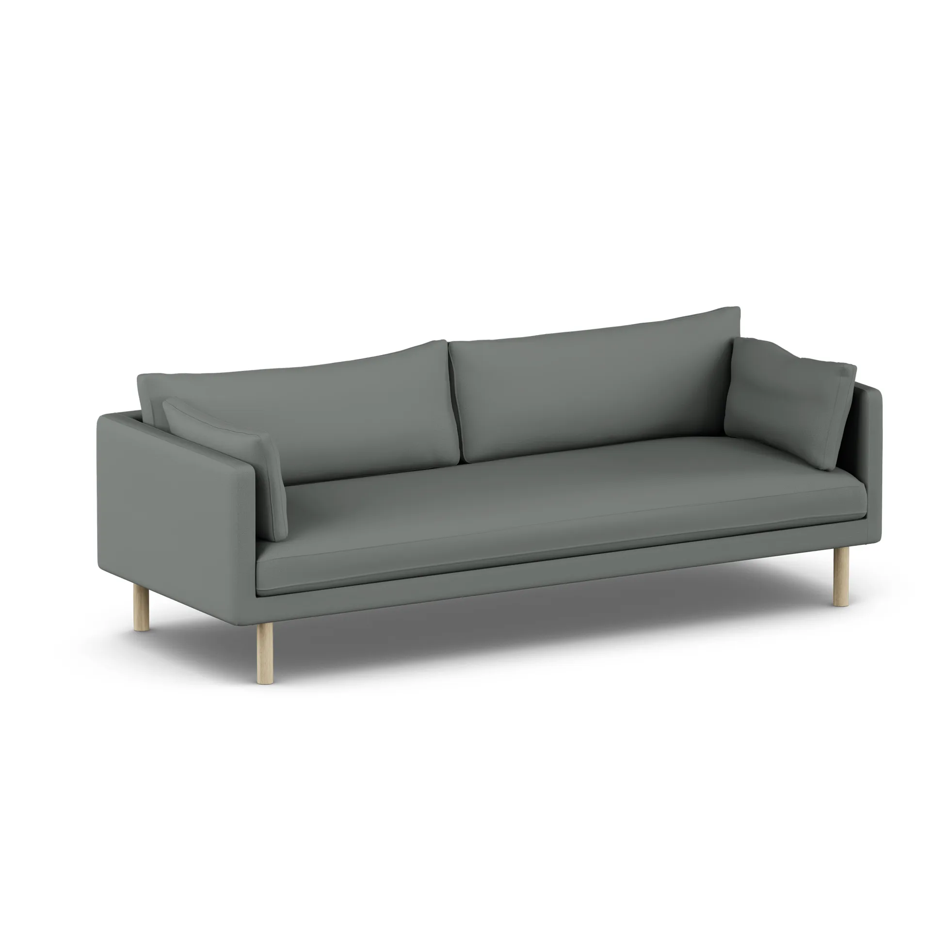 Linnevik sofa, Caleido Grey 1240-white-oiled oak, 4-seater, without skirt 1898