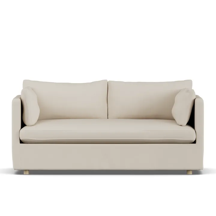 Linnevik sofa - Jump Beige 1956-white-oiled oak, 2-seater, with skirt - 1898