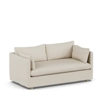 Linnevik sofa - Jump Beige 1956-white-oiled oak, 2-seater, with skirt - 1898