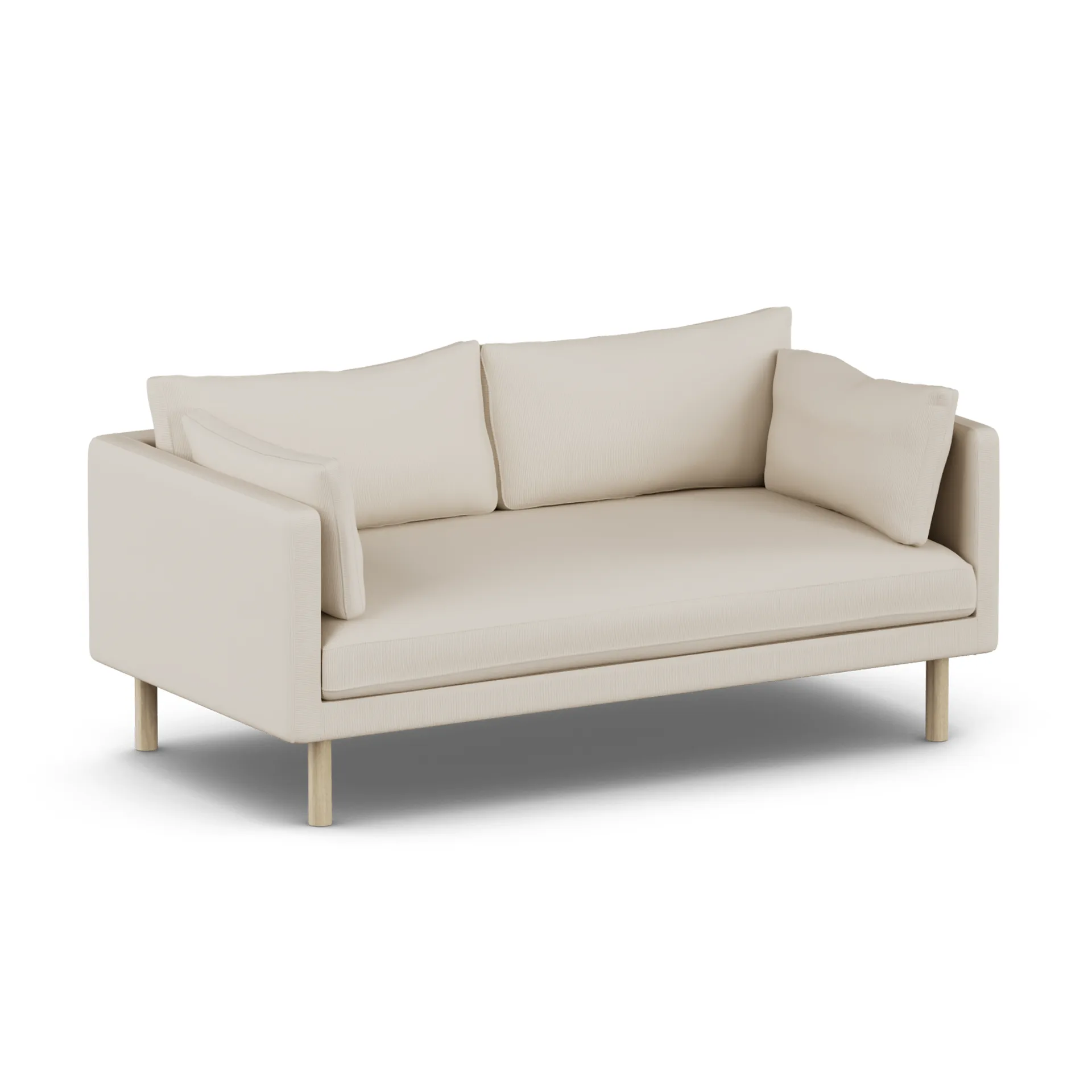 Linnevik sofa, Jump Beige 1956-white-oiled oak, 2-seater, without skirt 1898