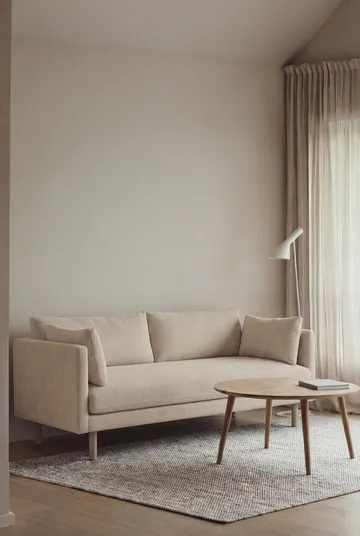 Linnevik sofa - Jump Beige 1956-white-oiled oak, 2-seater, without skirt - 1898