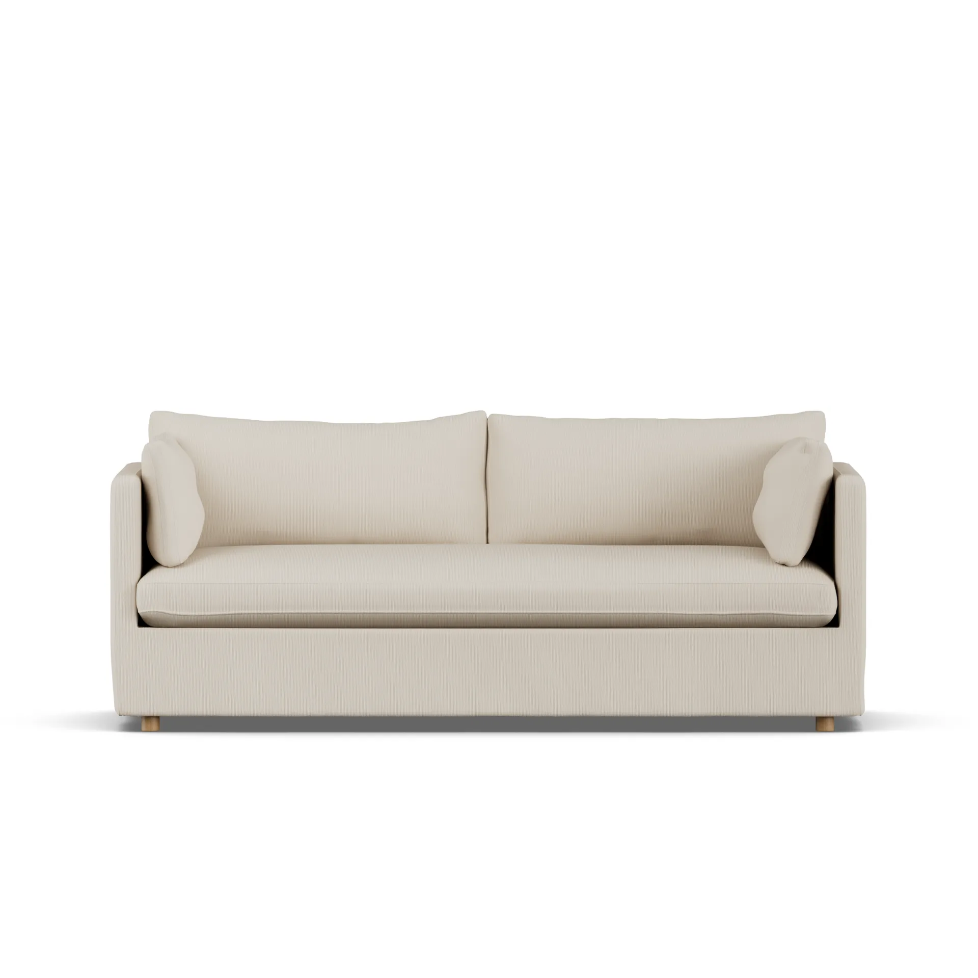 Linnevik sofa, Jump Beige 1956-white-oiled oak, 3-seater, with skirt 1898
