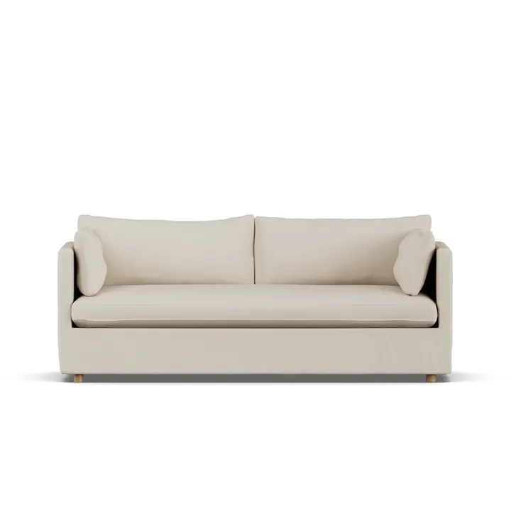 Linnevik sofa - Jump Beige 1956-white-oiled oak, 3-seater, with skirt - 1898