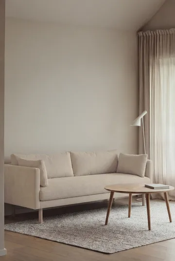 Linnevik sofa - Jump Beige 1956-white-oiled oak, 3-seater, without skirt - 1898