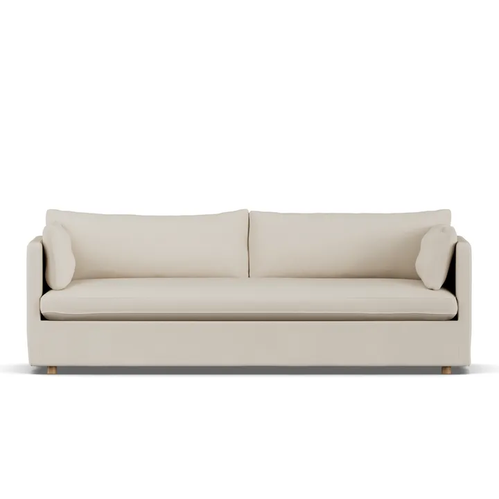 Linnevik sofa - Jump Beige 1956-white-oiled oak, 4-seater, with skirt - 1898