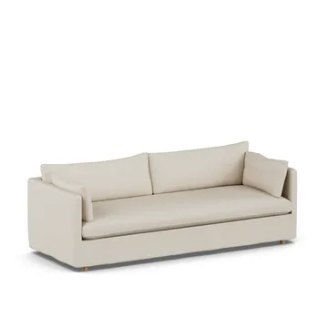 Linnevik sofa - Jump Beige 1956-white-oiled oak, 4-seater, with skirt - 1898