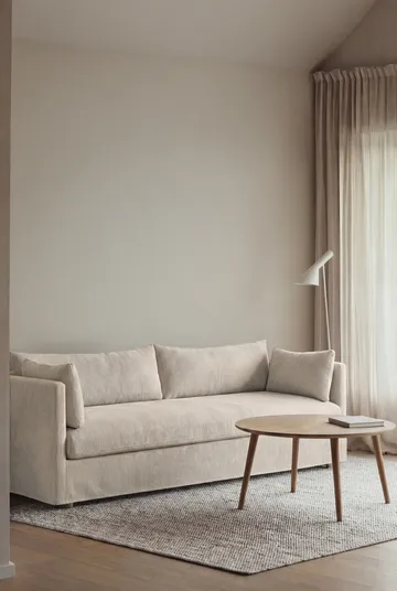 Linnevik sofa - Jump Beige 1956-white-oiled oak, 4-seater, with skirt - 1898