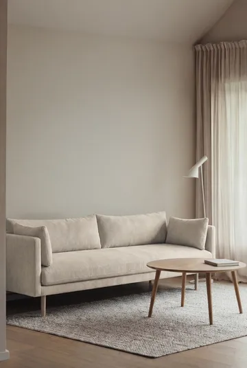 Linnevik sofa - Jump Beige 1956-white-oiled oak, 4-seater, without skirt - 1898