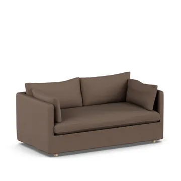 Linnevik sofa - Jump brown 1955-white-oiled oak, 2-seater, with skirt - 1898