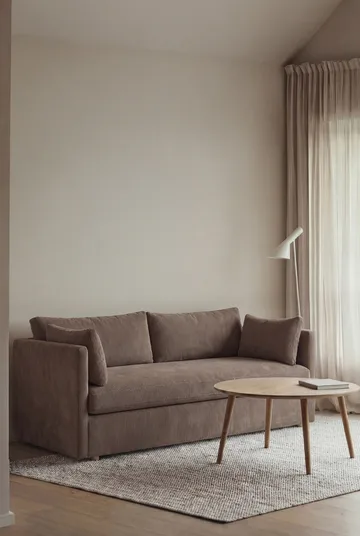 Linnevik sofa - Jump brown 1955-white-oiled oak, 2-seater, with skirt - 1898