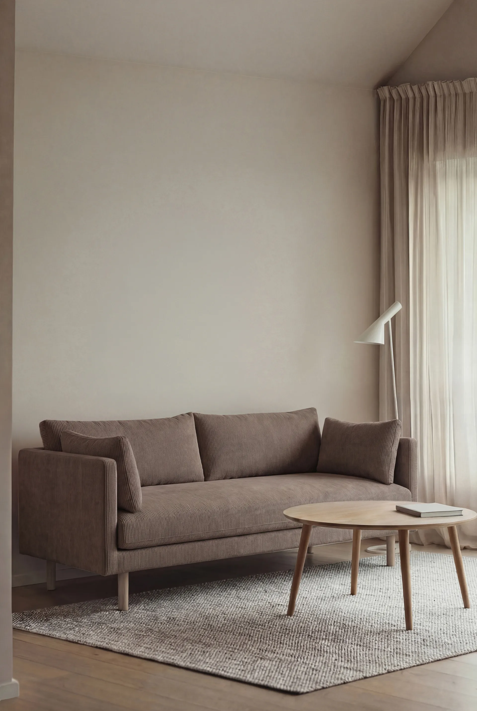 Linnevik sofa, Jump Brown 1955-white-oiled oak, 2-seater, without skirt 1898