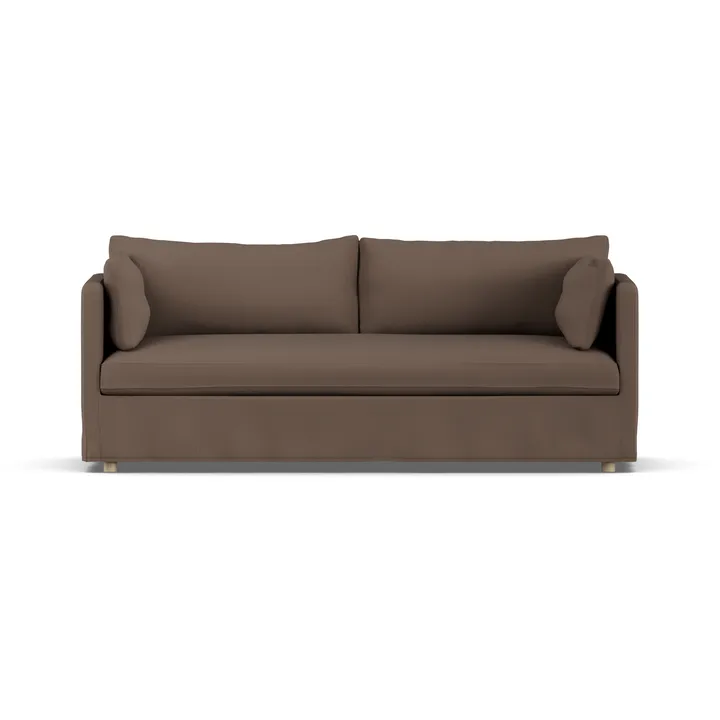 Linnevik sofa - Jump brown 1955-white-oiled oak, 3-seater, with skirt - 1898