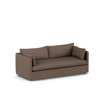 Linnevik sofa - Jump brown 1955-white-oiled oak, 3-seater, with skirt - 1898