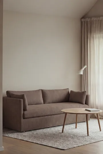 Linnevik sofa - Jump brown 1955-white-oiled oak, 3-seater, with skirt - 1898