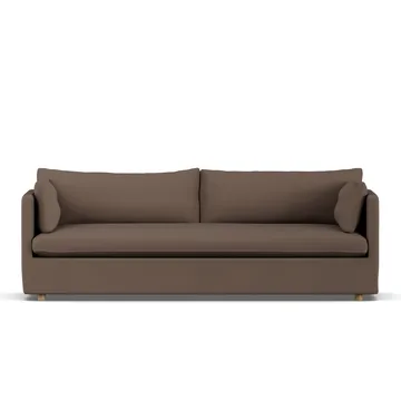 Linnevik sofa - Jump brown 1955-white-oiled oak, 4-seater, with skirt - 1898